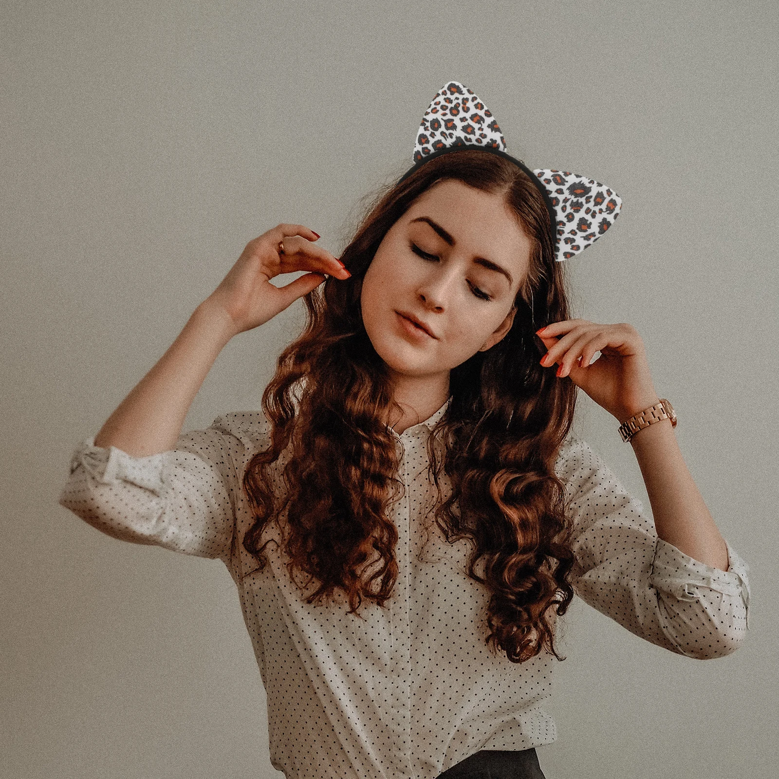 

14pcs Leopard Print Cat Ear Headbands Girls Hair Accessories Cartoon Decorative Kids Photo Prop Cosplay Costume Ornament