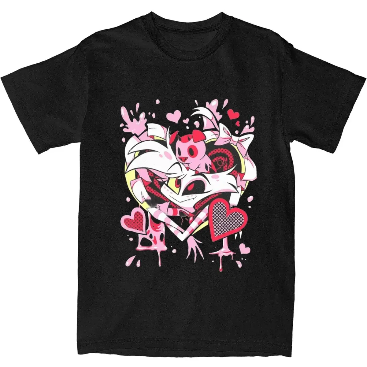 Summer Clothing Crazy Hazbin Hotels Angel Dust T-Shirts for Men Women Pure Cotton Tees Shirt