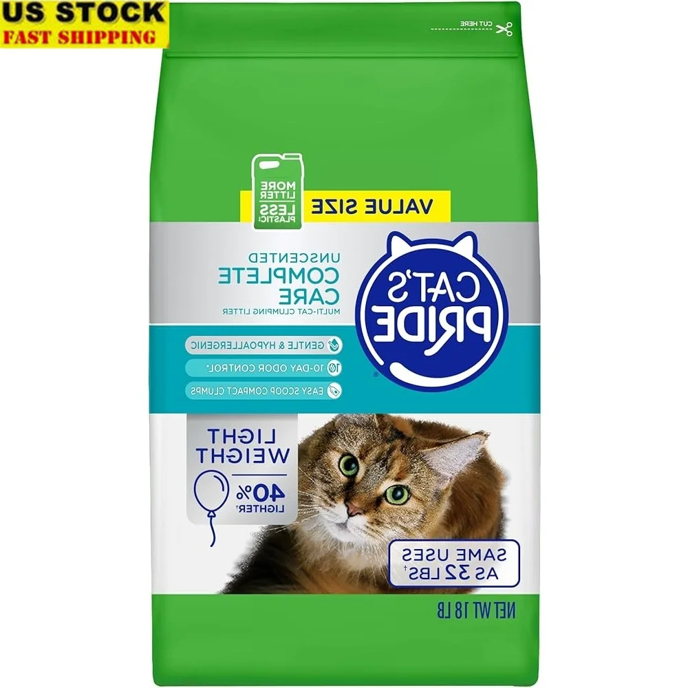 

Premium Lightweight Clumping Cat Litter 10 Days Odor Control Hypoallergenic Unscented Multi-Cat 18lb Ideal Sensitive Cats