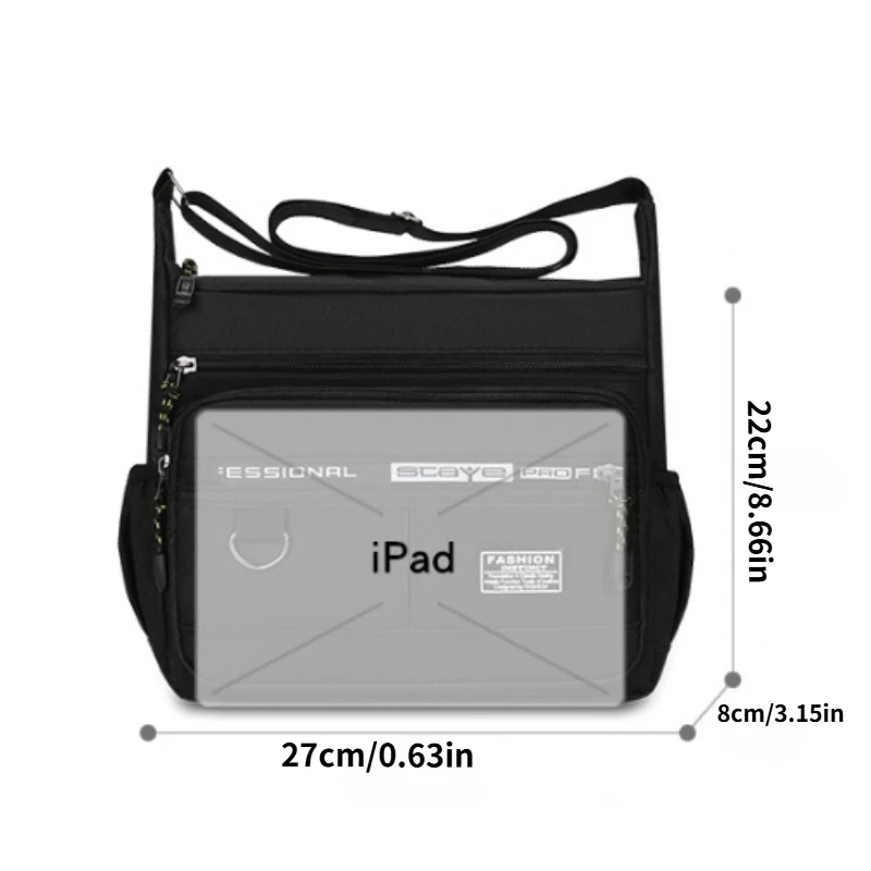 Design Oxford Schultertasche, große Kapazität, Herren, lässig, mehrere Fächer, modisch, Einzel-Schulter-Umhängetasche, luxuriöse Messenger-Tasche – Detail 5