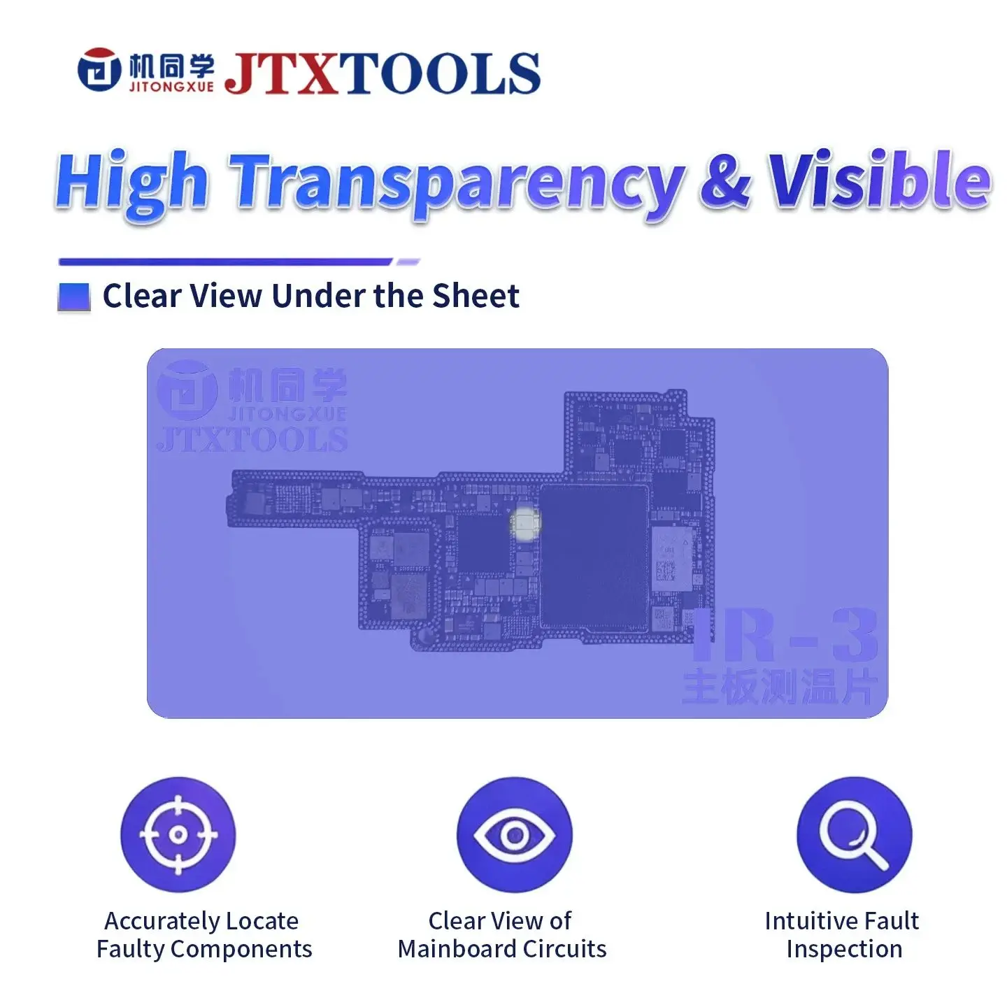 JTX IR-3 Motherboard Temperature Sensing Pad Mainboard Leakag Overheating Short Circuit Test Position-Sensitive for Phone Repair