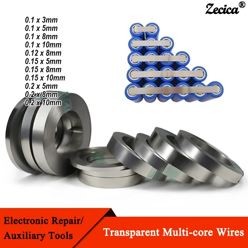 10m/Roll 18650 Li-ion Battery Nickel Sheet Plate Nickel Plated Steel Belt Strip Connector Spot Welding Machine Battery Welders