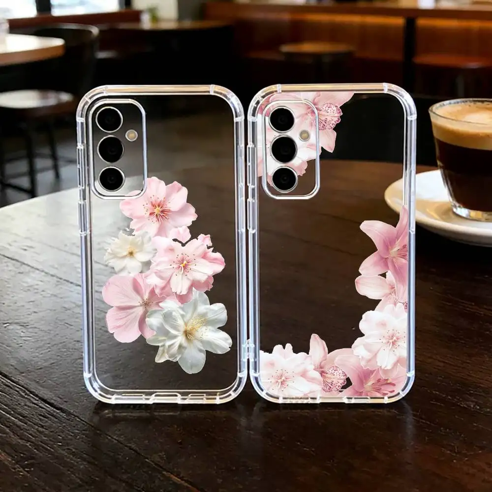 

Cherry Blossom Limited Phone Case For SamsungA10,12,20,21S,30,31,40,50,51,52,70,71 Transparent Cover
