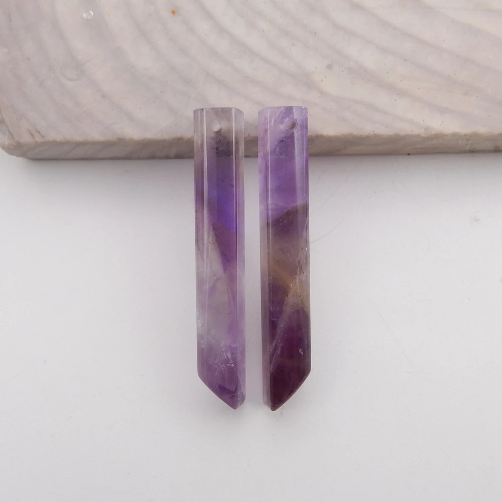 Natural Amethyst Long-shape Earrings For Women,Simple Fashion Handmade DIY Jewelry Gemstone