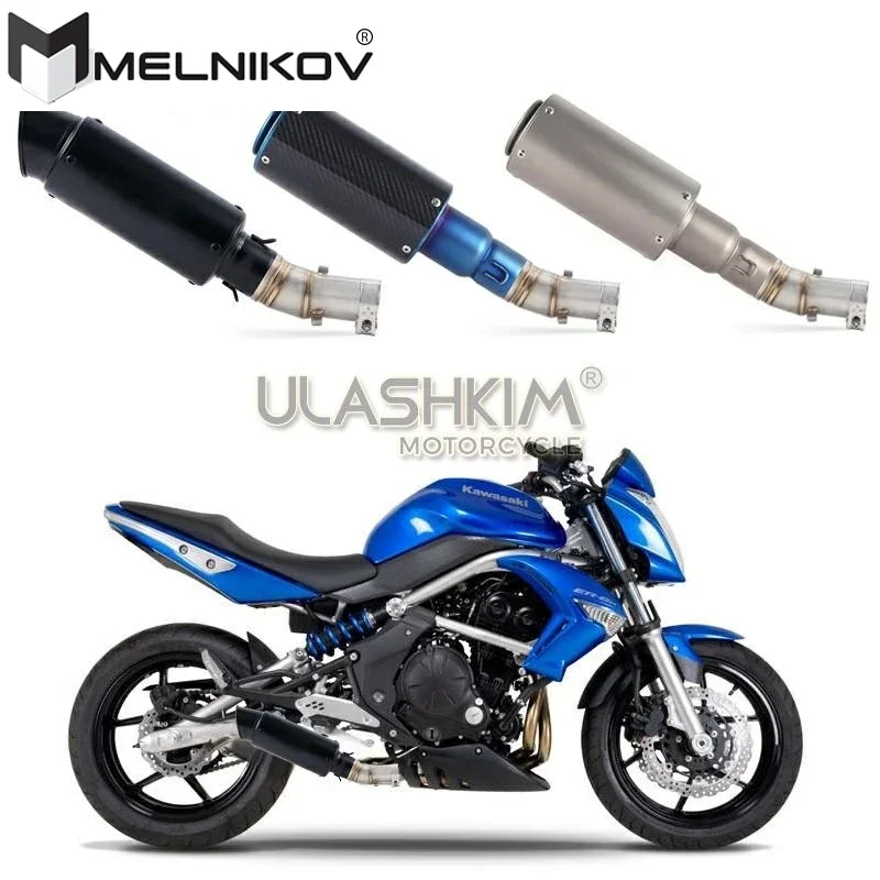 ER 6N 6F Slip On Exhaust For Kawasaki ER6N ER6F NINJA650R  2009 - 2016 Motorcycle Exhaust Muffler Middle Link Pipe