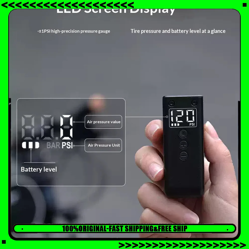 CYCPLUS AS2 Pro Mini Electric Bicycle Pump LED Display Portable High Pressure Tire Inflator