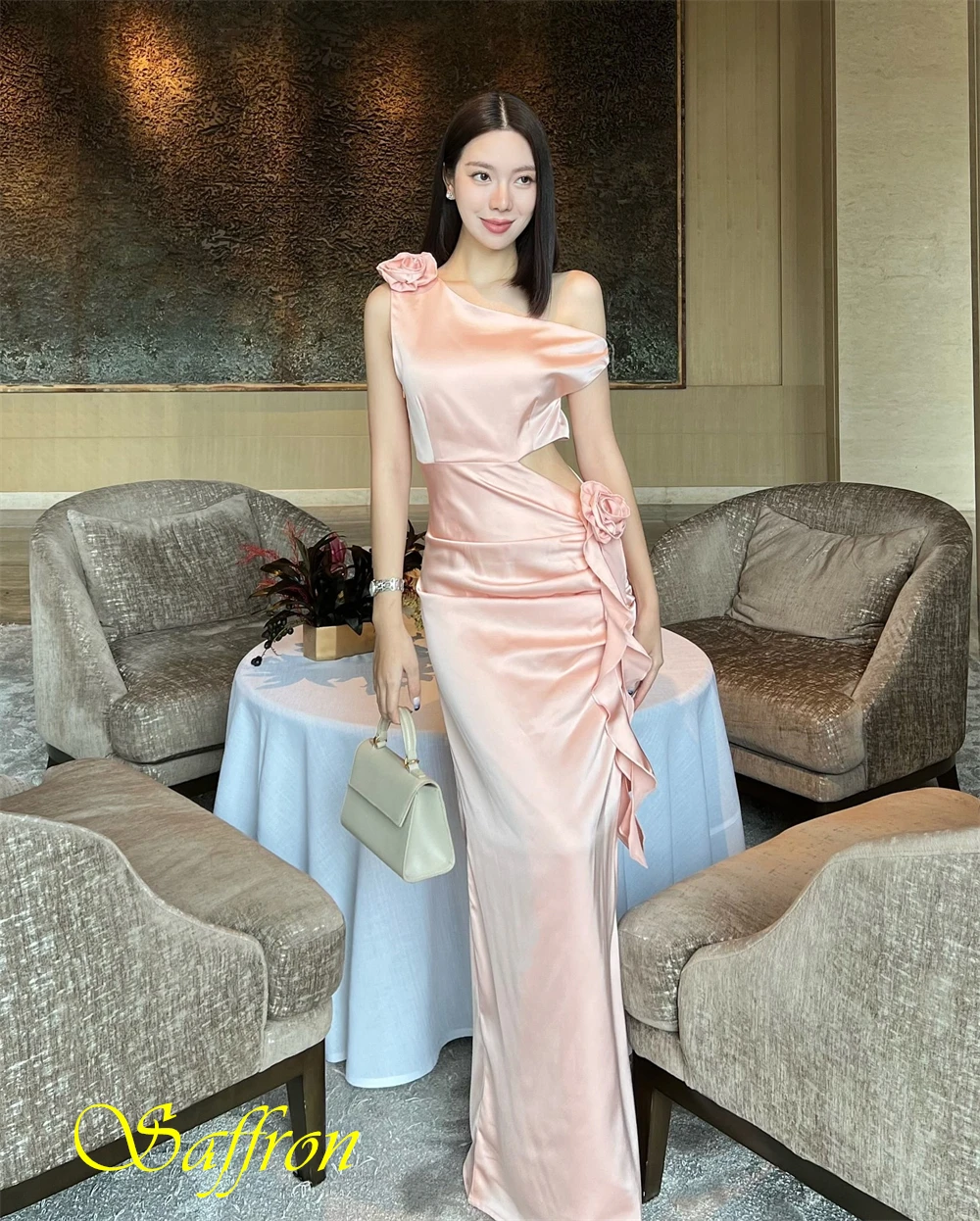 تخصيص قبالة الكتف الساتان مستقيم الجانب الشق مساء اللباس مزاجه حزب فساتين أزياء فساتين المناسبات الخاصة