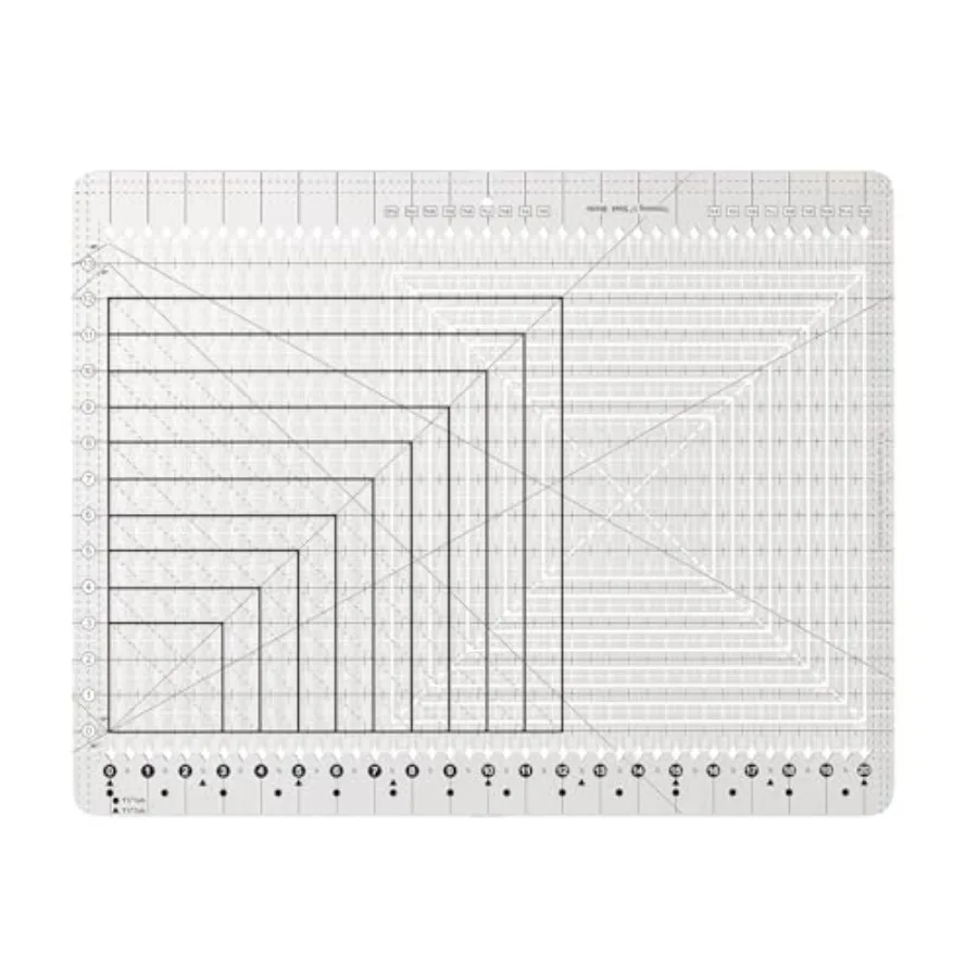 

Slotted Quilting Ruler 17-3/4in x 22in - Ruler for Quilting with Laser-Cut Acrylic Template Professional Quilting Rulers Kit fo