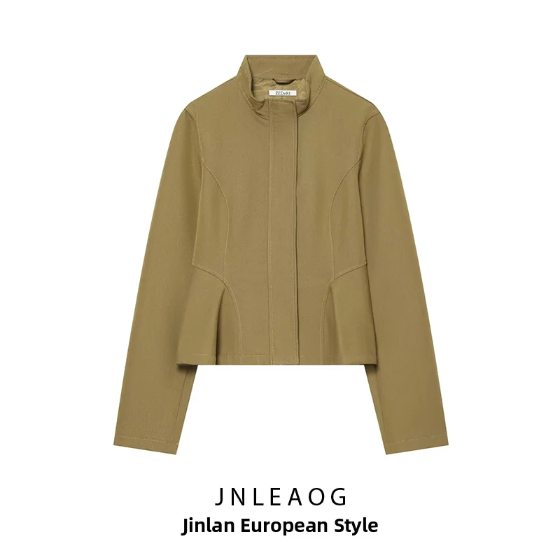 JNLEAOG Fashionable Nine-Point  Skirt Jacket Women's Outerwear Autumn New Style Slim Fit Polyester Fiber Ladies Coat
