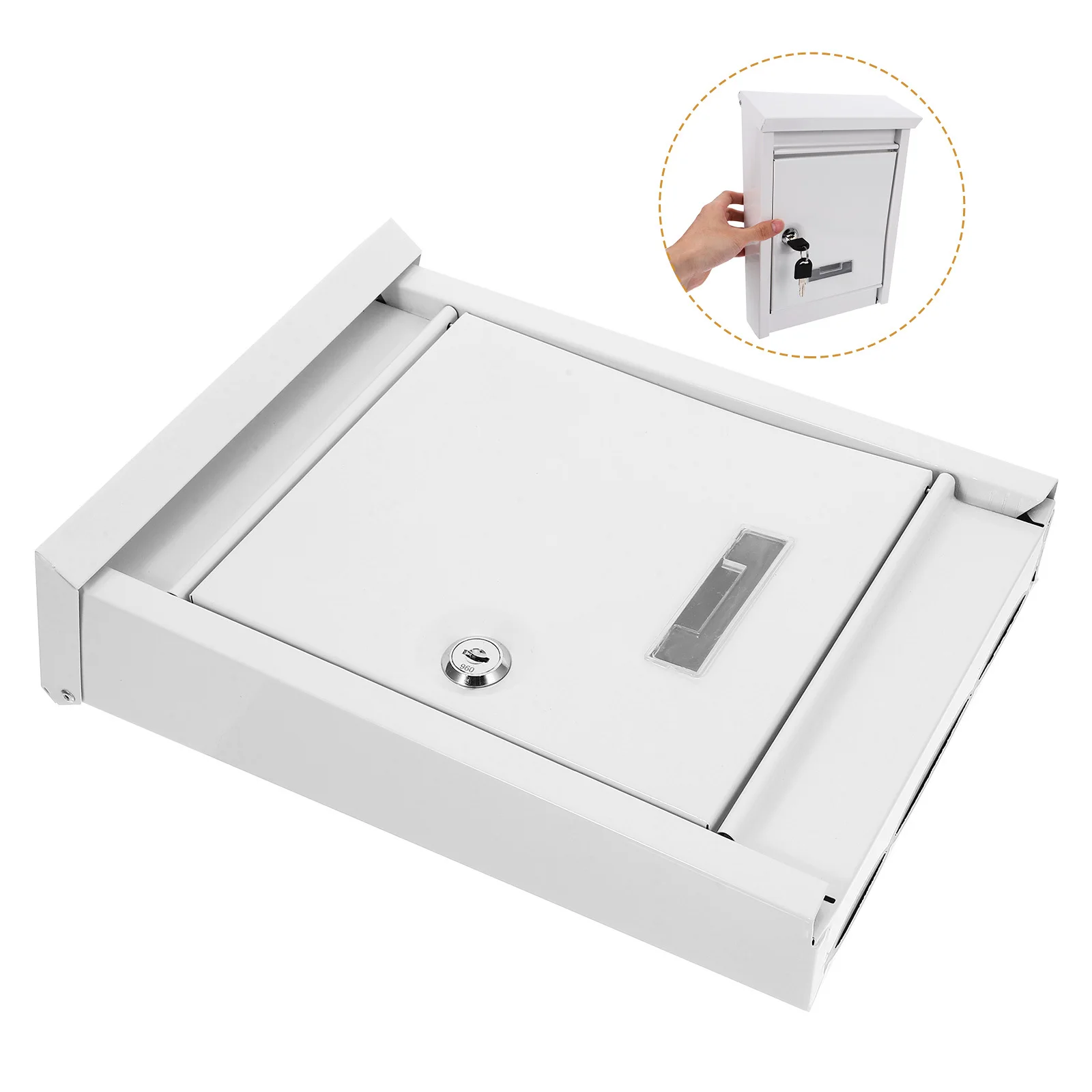 

Wall Mount Mailbox Lockable Metal Post For Outside Waterproof Large Capacity Iron Outdoor Letter Box Black