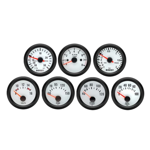 Universal 2 ""52mm temperatura del agua del coche temperatura del aceite medidor de presión de aceite tacómetro RPM voltímetro Boost calibre PSI/bar medidores de coche con Sensor
