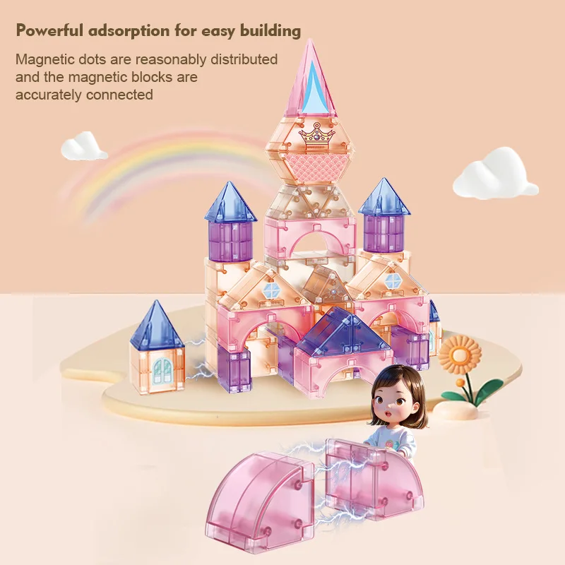 مجموعة قلعة مكعبات بناء مغناطيسية من ديج، ألعاب بناء إبداعية مكونة من 100 قطعة للأطفال، ألعاب تعليمية جذعية هدية تعليمية #4