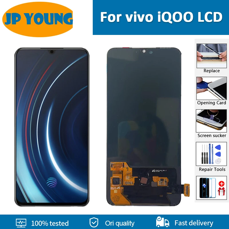 

Super AMOLED 6.41"For vivo iQOO LCD Display Touch Screen Digitizer Panel Assembly Replacement For V1824A V1824BA LCD Screen