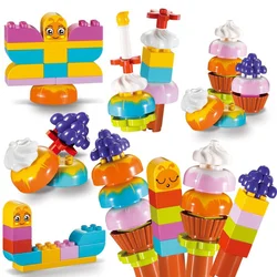 29pcs Friend Series Large Particle Building Blocks Kawaii DIY Creative Dream Ice Cream Bricks Set Toys For Girls Birthday Gift