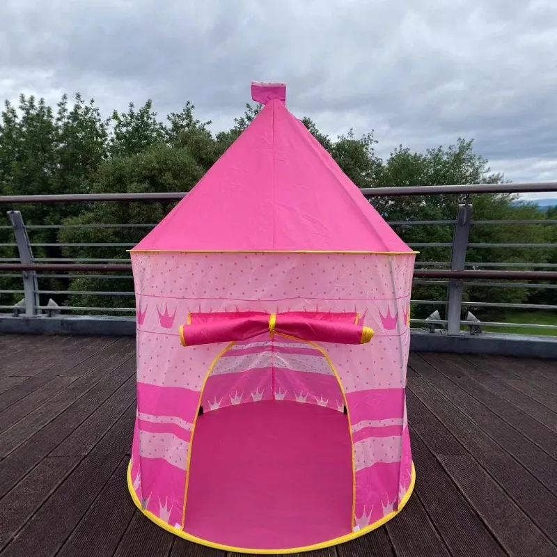 

Kids Play Tent Castle Yurt Parent Child Interactive Playhouse Pink Princess Blue Prince Fabric Tent Carry Bag Indoor Outdoor