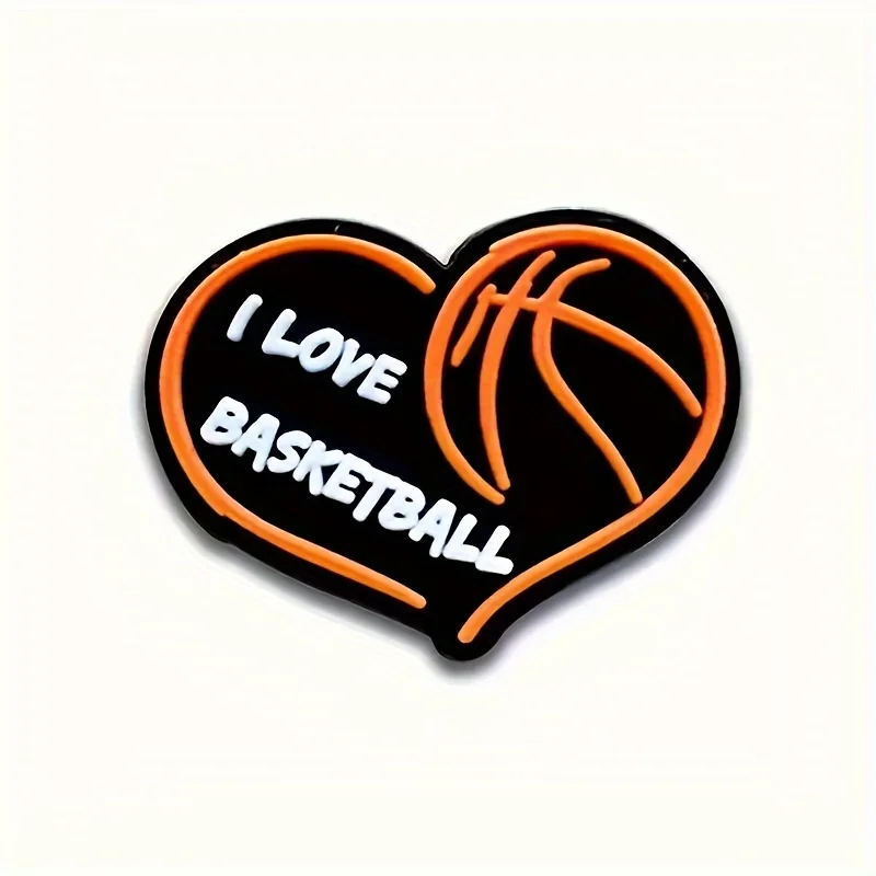 9 Stück PVC Sport Basketball Themen Cape Sandale Dekoration, Clog Pins Schuh Charm DIY Zubehör Geschenke für Urlaub Party Gefälligkeiten – Detail 2