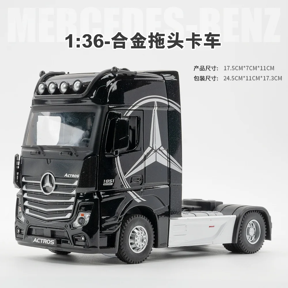 1:36 Mercedes-Benz ACTROS wysoka symulacja odlewany metal Model samochodu ze stopu dźwięk wycofać kolekcja zabawek dla dzieci prezenty A561
