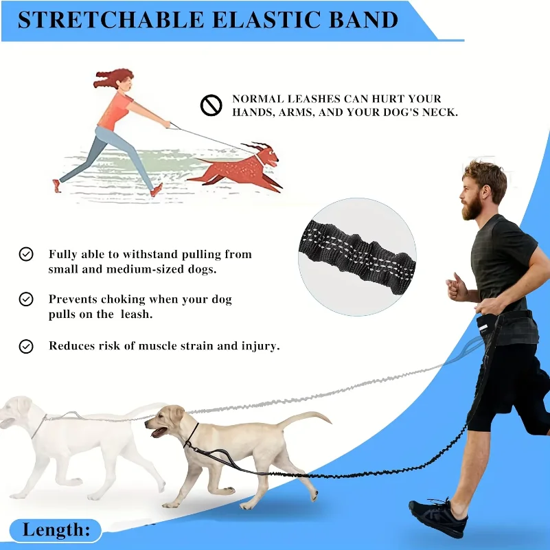 Correa de mano libre para perr - Hands Free Dog Running Leash Waist Belt reseña y precio