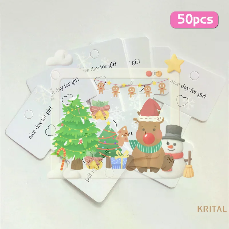 50Pcs Hair Accessories Display Cards Cardboard DIY Jewelry Holder Selling Organizer Hairband Hanging Labels Packaging Material