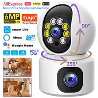6MP Dual Lens Camera Tuya 2.4G/ 5G WIFI PTZ 4K HD Dual Screen Auto Tracking Indoor Wireless Security Video Surveillance Cameras