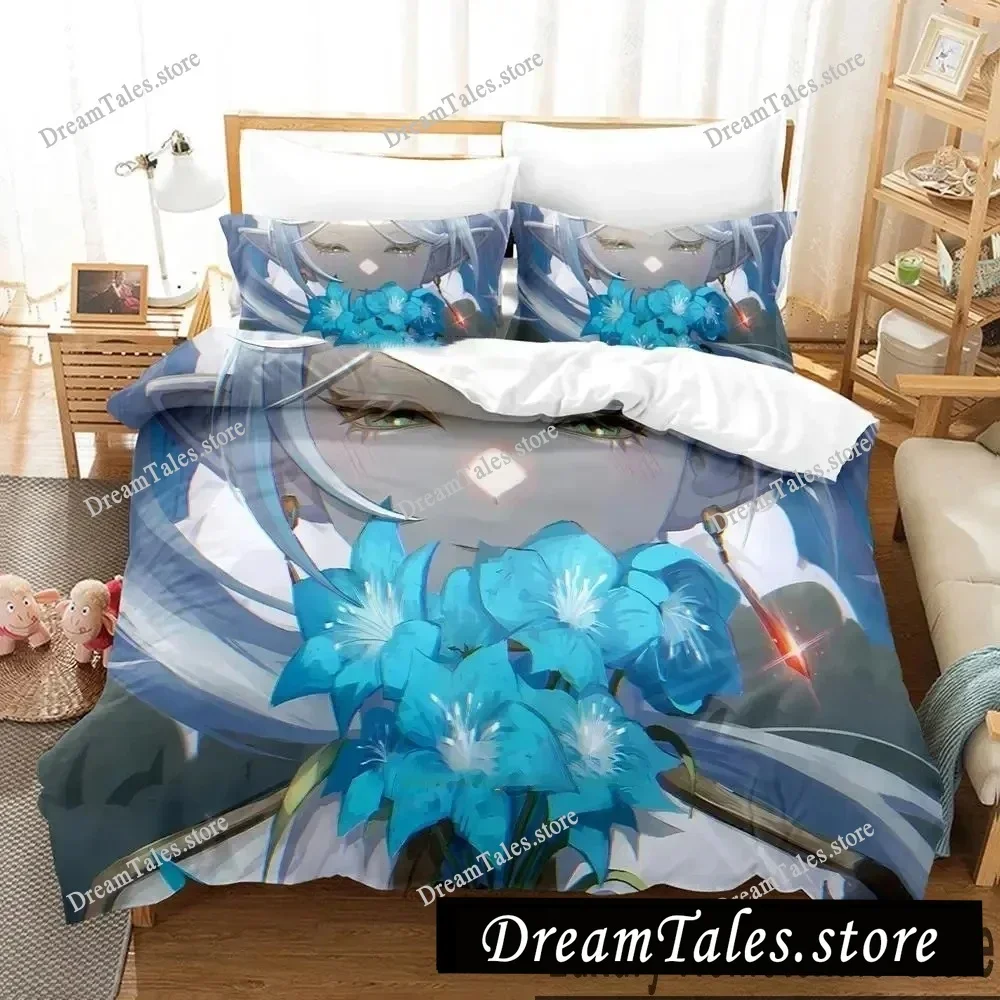 

3D Print Anime Frieren Bedding Set Boys Girls Twin Queen King Size Duvet Cover Pillowcase Bed boys Adult Home Textileextile