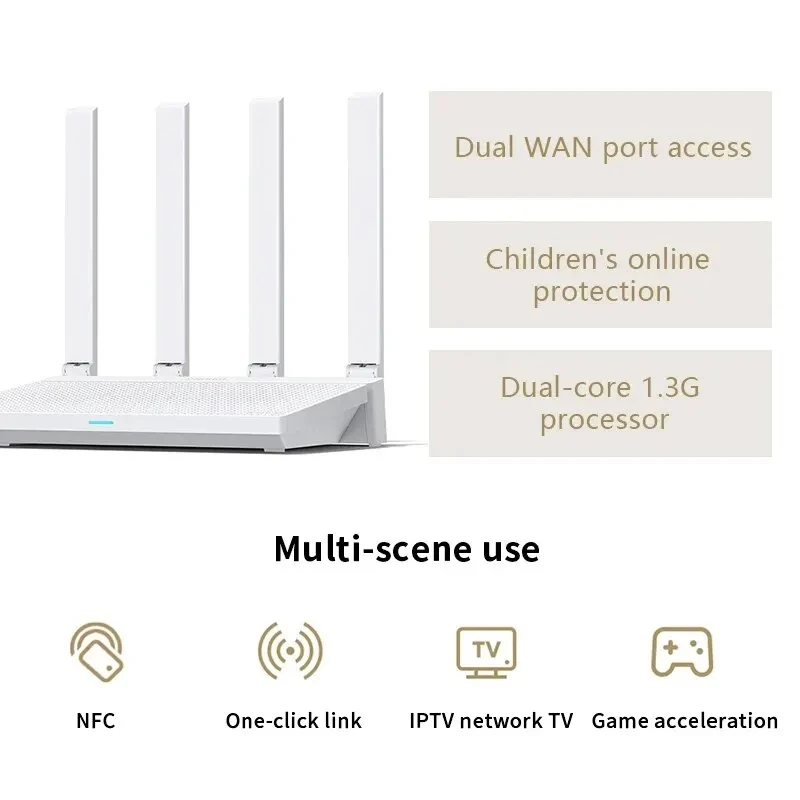 Xiaomi Router AX3000T penguat sinyal, Modem Repeater akselerator Gaming port Ethernet Gigabit jaringan jala