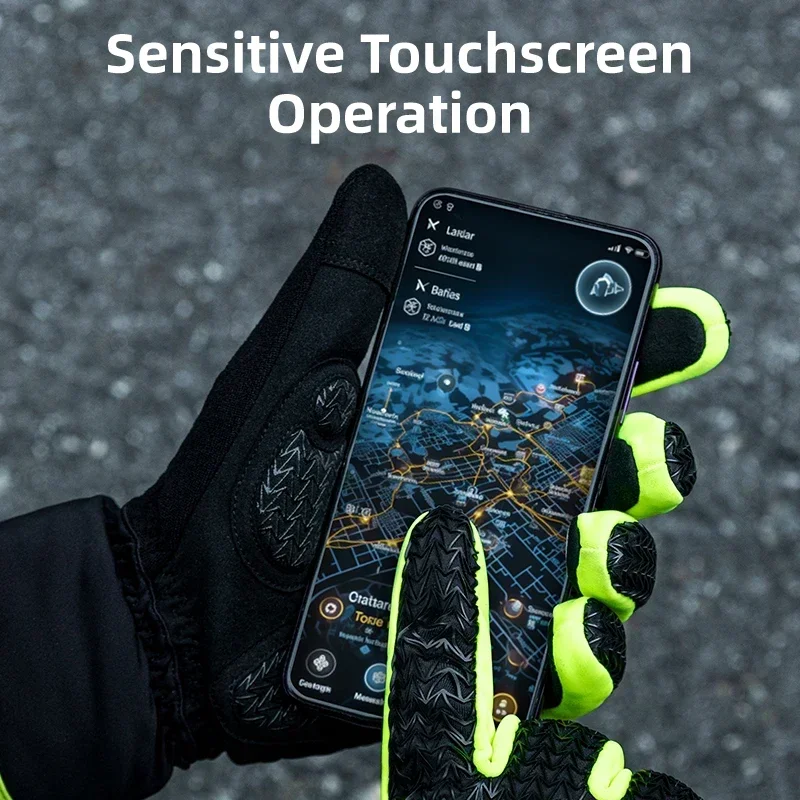 ROCKBROS Gloves Touch Screen Ski  Winter Warm Cycling Bike Gloves SBR Palm Padding 3M Thinsulate Cotton Windproof Gloves