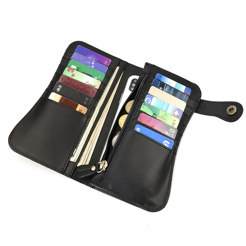 

New Fashion Leather Men's Wallet Phone Purse Wallet Iron Chain Phone Wallet Clutch Bag Men Male Vintage Style Popular Designer