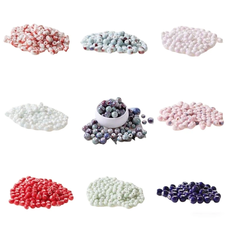BoYuTe (50 Pieces/Lot) 6mm Ceramic Jewelry Beads DIY Loose Beads Bracelets Necklaces Weaving Materials