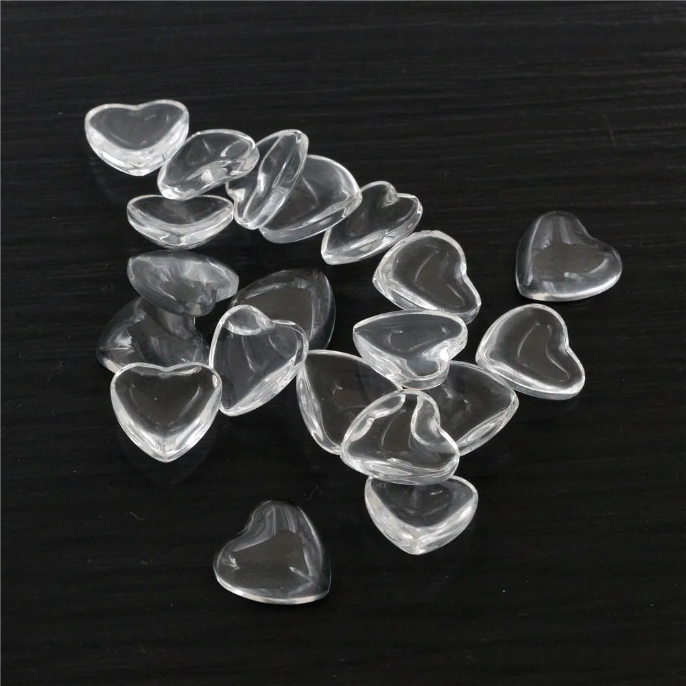 20pcs/lot 12mm Heart Flat Back Clear Glass Cabochon, High Quality, Lose Money Promotion!!!(Z3-01)