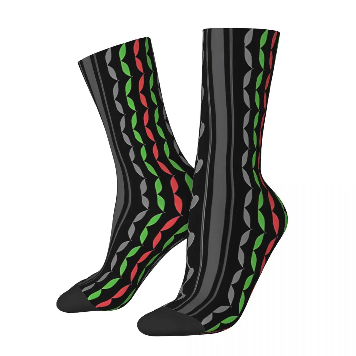 Happy Funny Men's Socks Hip Hop Multi Colors Keffiyeh In Black Sock Skateboard Women's Socks Spring Summer Autumn Winter