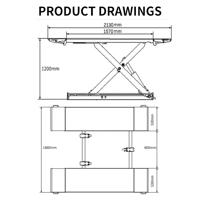 Factory Direct Supply Car Lift Platform Double Scissor Super Thin Car Lift CE Certified Automotive Hydraulic Lift