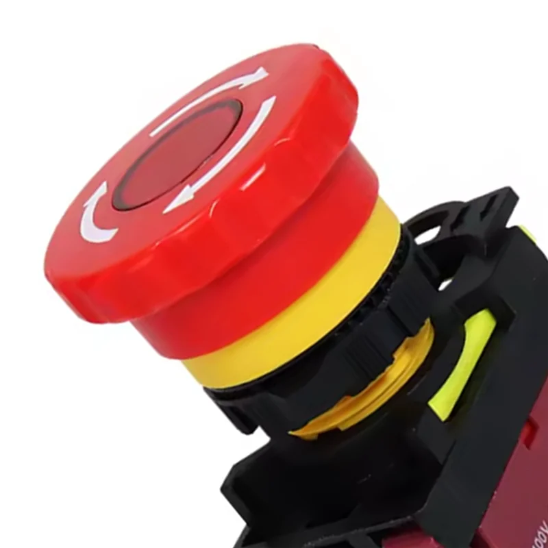 A02M-E-Stop مفاتيح On Off Vaneaims 22 مللي متر LA36M مفتاح إيقاف الطوارئ قابل للقفل زر الضغط 1NC رأس الفطر الأحمر #4