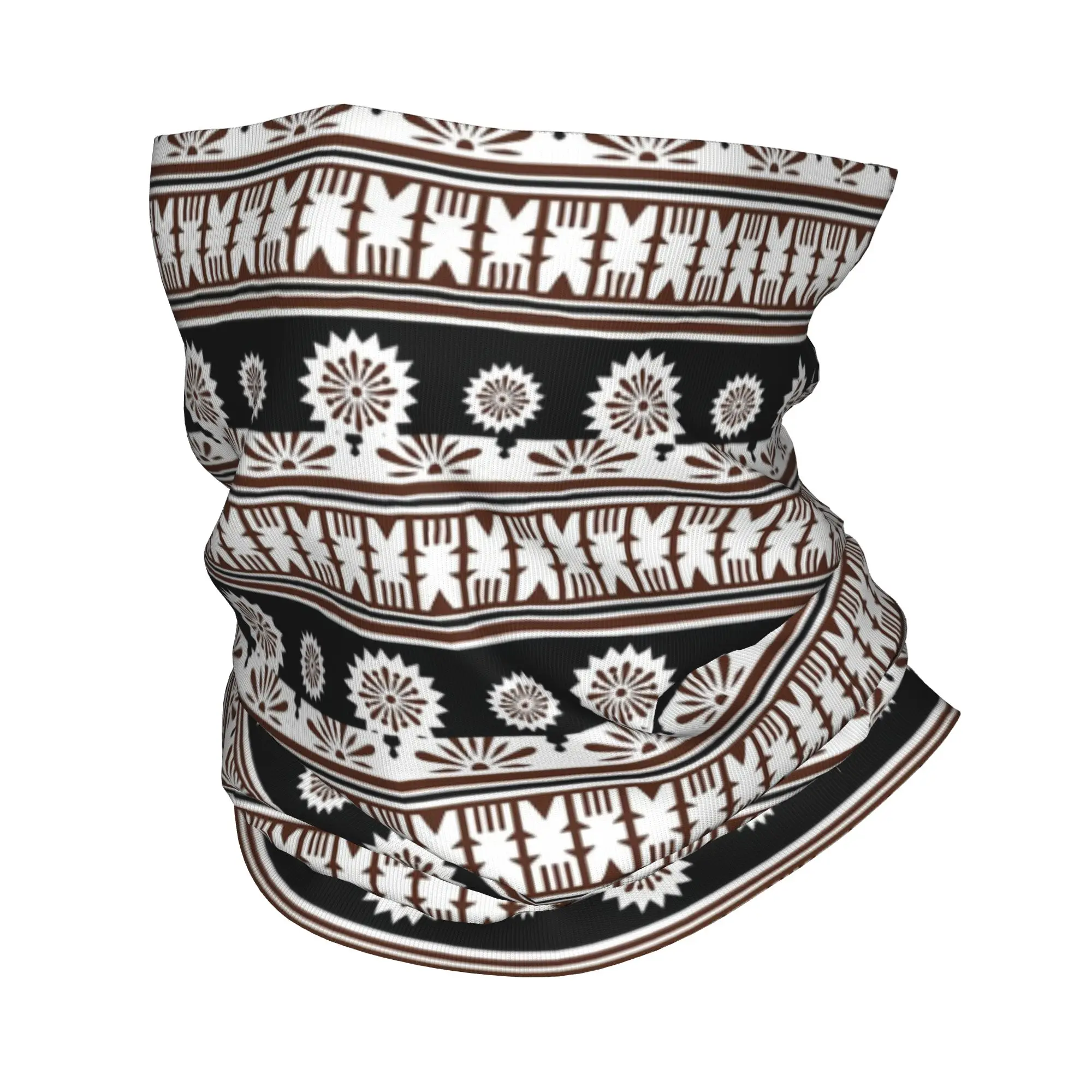 

Masi Tapa Josua Fijian Geometric Tribal Pattern Bandana Neck Cover Printed Mask Scarf Warm Face Mask Running For Men Women Adult