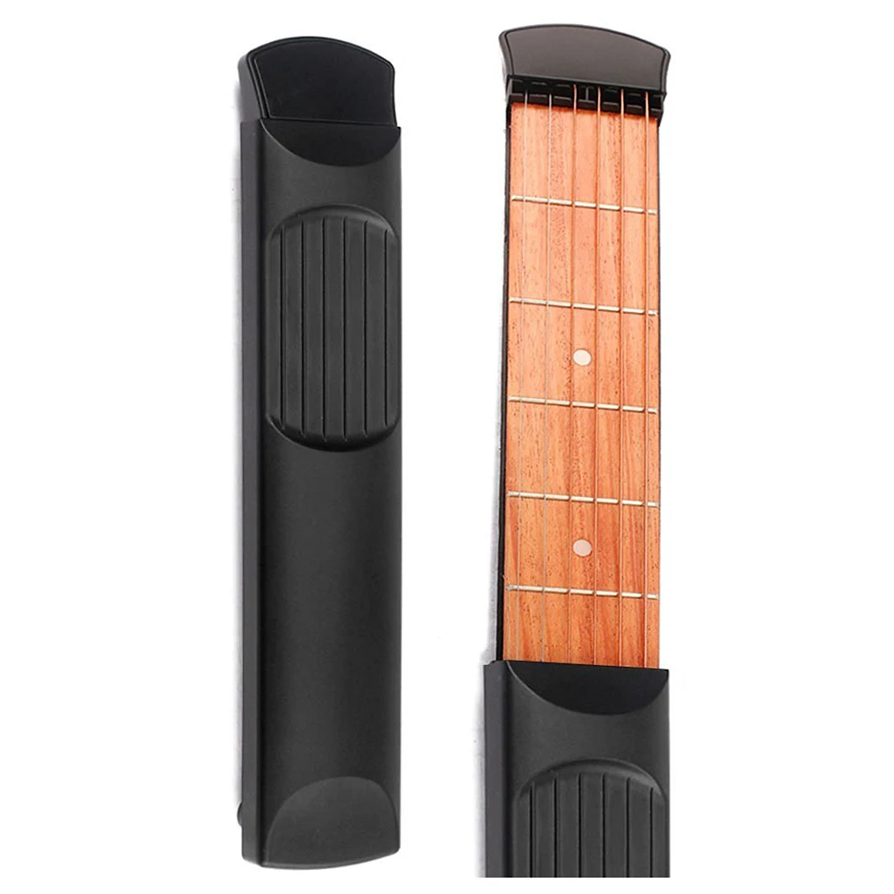 Portable Pocket Guitar 6 Fret Model Wooden Practice 6 Strings Guitar Trainer Tool Gadget for Beginners