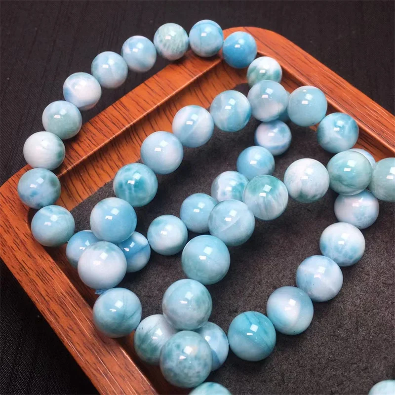 Natural Larimar Bracelet Gemstone Crystal Healing Gemstone Fashion Bracelet Jewelry Gift 8MM