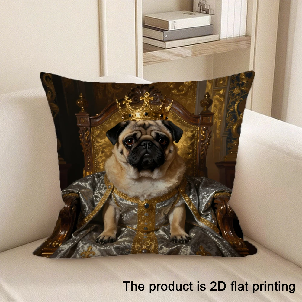 1pc Cute Animal and Royal Patterned 2D Flat Printing Pillowcases Sofa cushion cover home bedroom room decoration