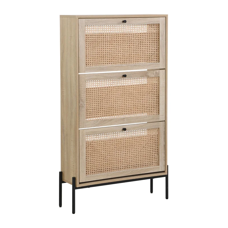 

Modern wooden living room shoe cabinet and shoe rack with space-saving design for home, restaurant, mall or apartment