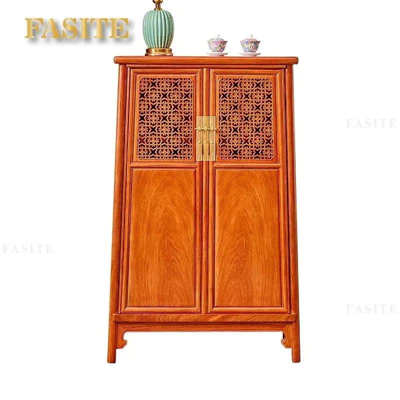 For Ming Style Noodle Cabinet Rosewood Rounded Corner Solid Wood New Chinese Entrance Hedgehog Red Sandalwood Tea Mahogany