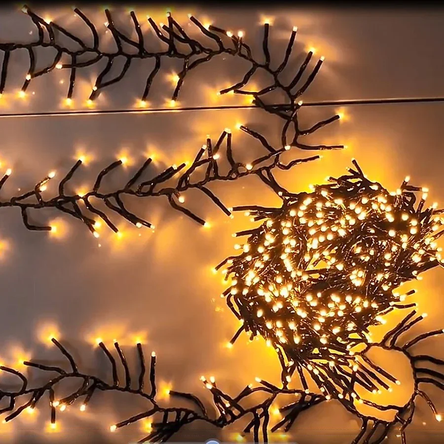 1000/1500 LED Firecracker String Light Outdoor LED Cluster Garland Fairy Lights 8 Modes Waterproof For Christmas Wedding Decor