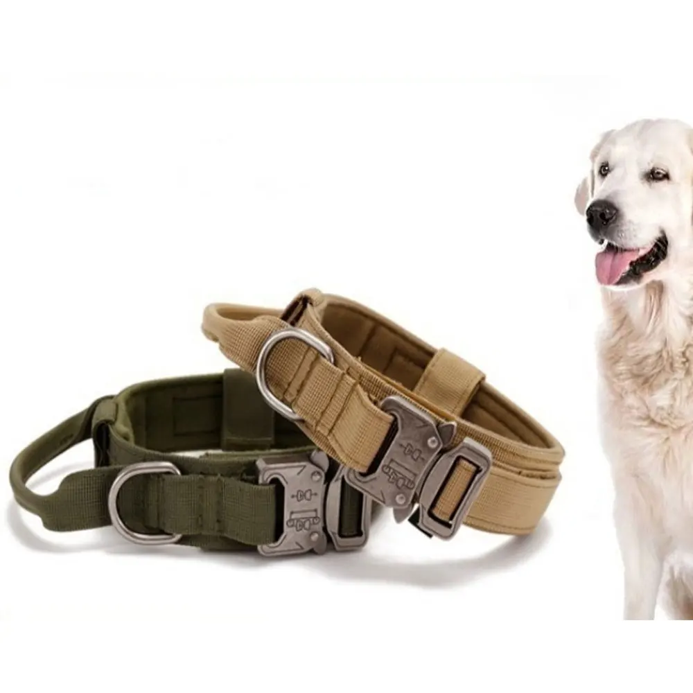 

Tactical Dog Collar, Adjustable, Military Training, Nylon Dog Collar, Control Handle, Heavy Metal Buckle for Dogs