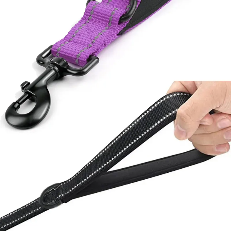 30/45/60cm Hundeleine Kurze Hundeleine aus Nylon Reflektierende Trainingsleine für Große Hunde mit Zinklegierungs-Verschluss Abschließbar 360 Grad Drehbar – Detail 6