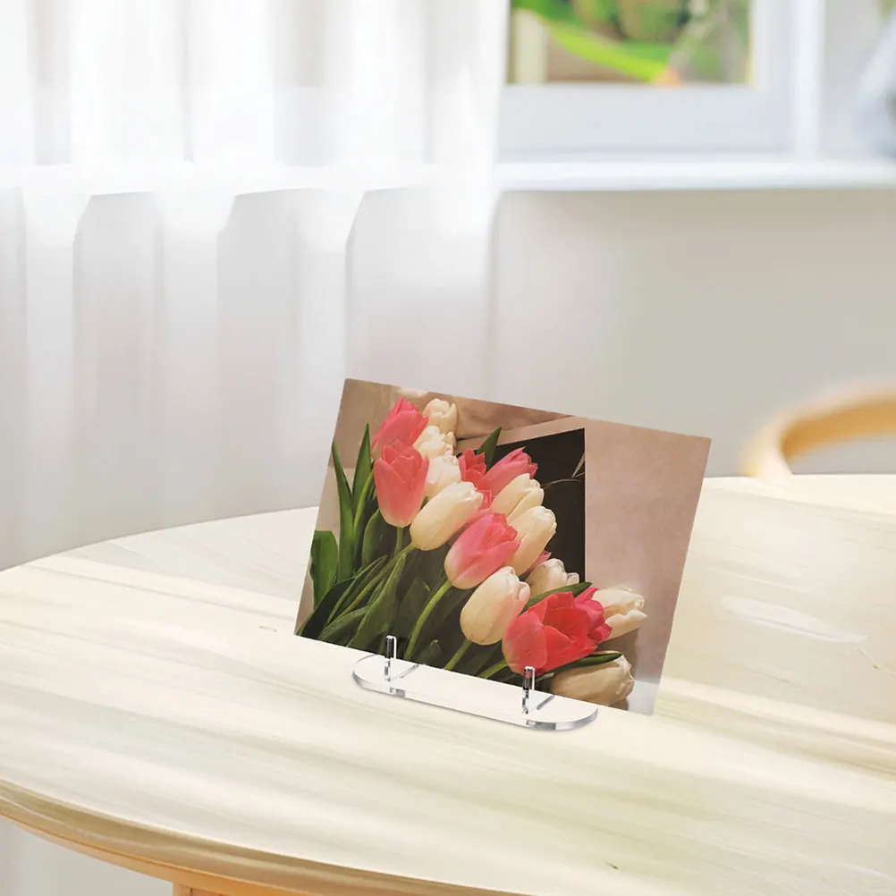 

2 Pcs Transparent Storage Rack Photo Frame Holders Book Display Stand Action Figure Acrylic Decorative Plate Clear