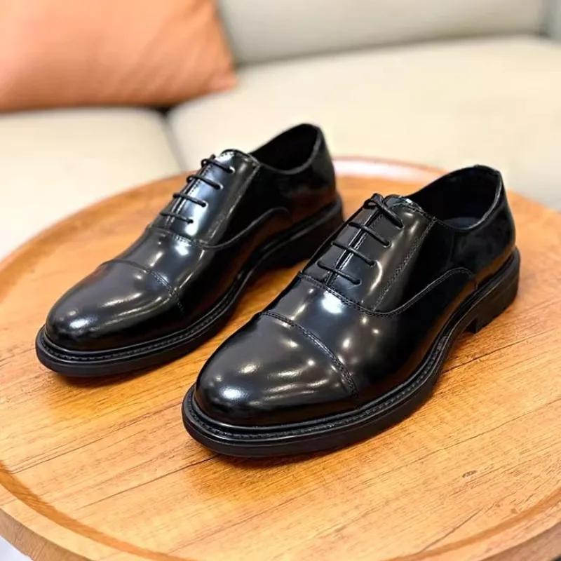 

Design British Style Formal Business Casual Thick Soled Oxford Leather Shoes Men's Work Outdoor Walking Wedding Shoes Male