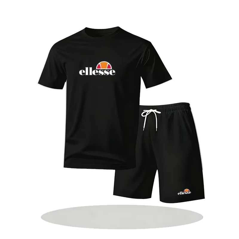 

Summer Men's Casual Sportswear Set Fashionable Breathable Round-Neck Short-Sleeved T-Shirt And Jogging Shorts