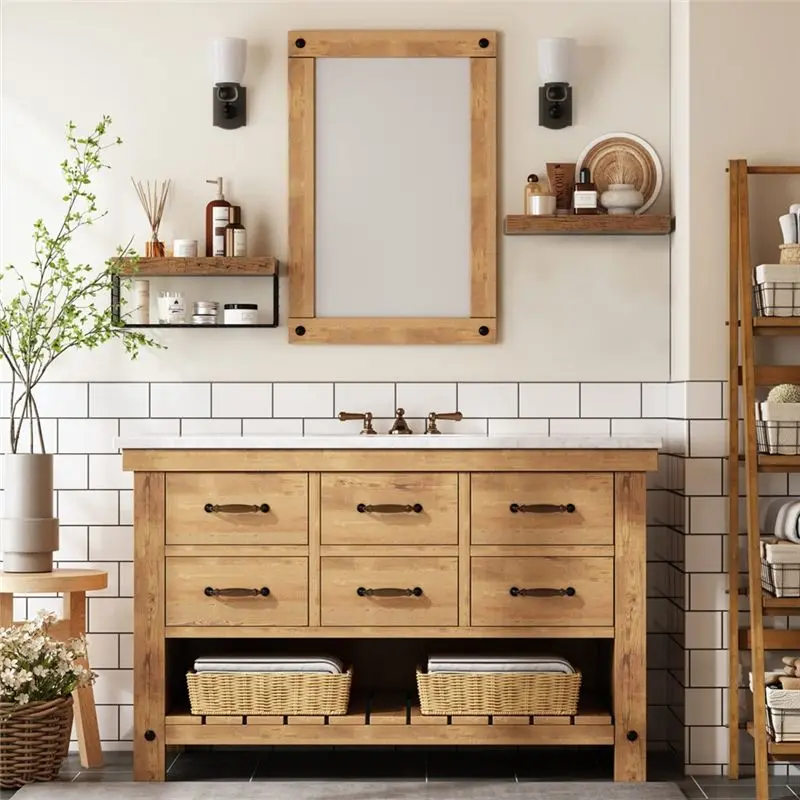 B52C Bathroom Shelves Over Toilet Wall Mounted Floating Shelves Farmhouse Shelf Toilet Paper Storage Small 16 Inch Set Of 2
