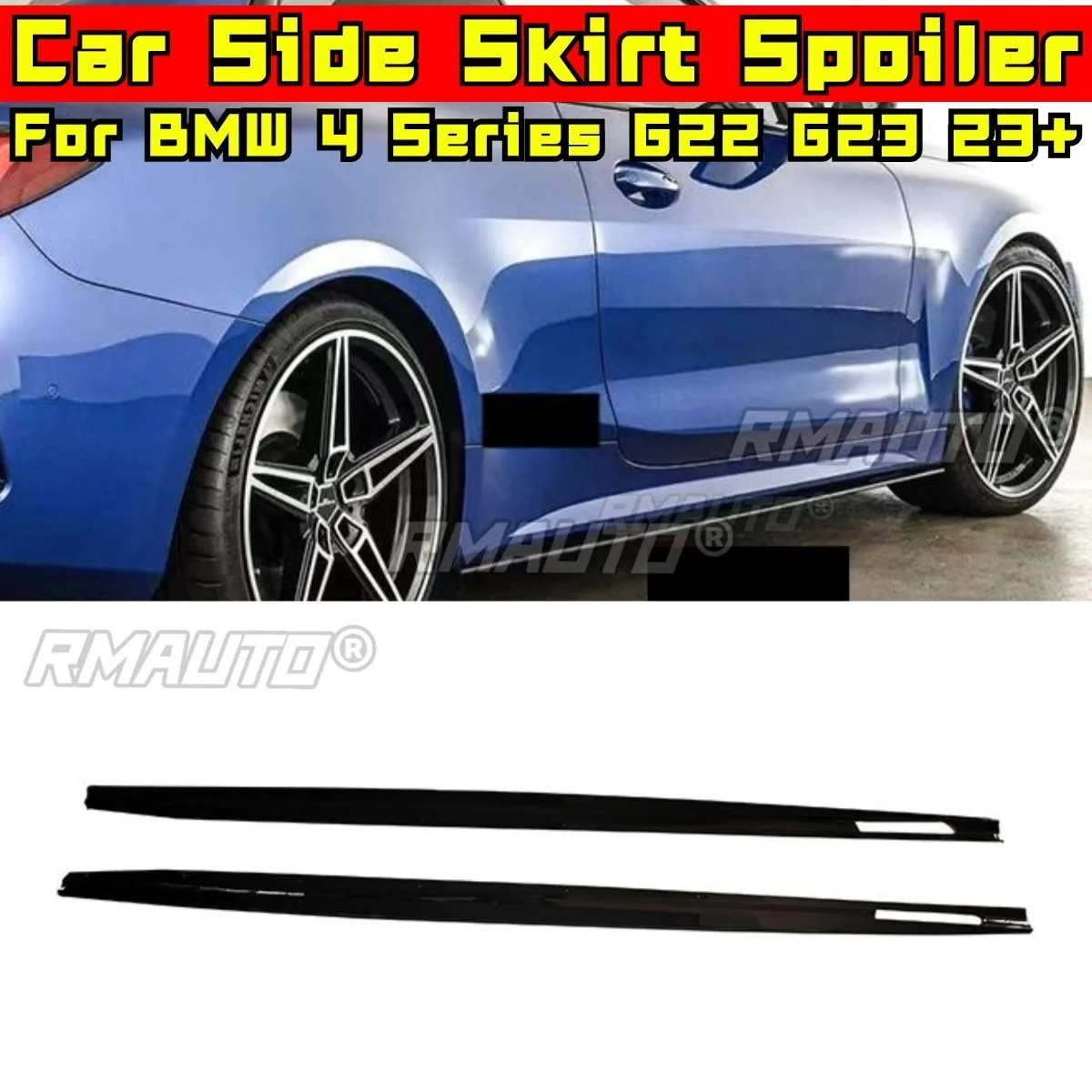 

Car Side Skirt Lip Spoiler Extension Diffuser Guard Apron For BMW 4 Series G22 G23 Two door Convertible 2023+ Side Skirt Lip