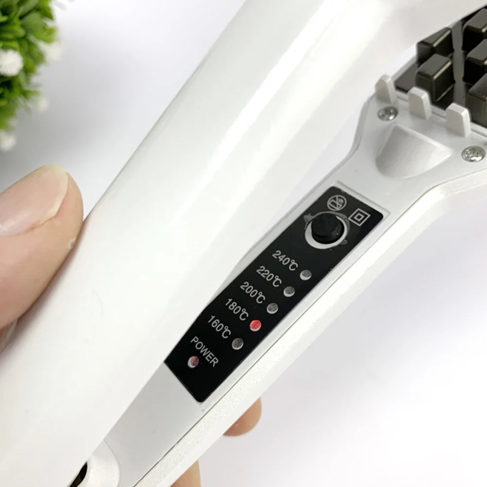 

Dual Use Electric Hair Straightener and Curler with Ceramic Heater Stable Temperature Full Heating Comfortable Handle White