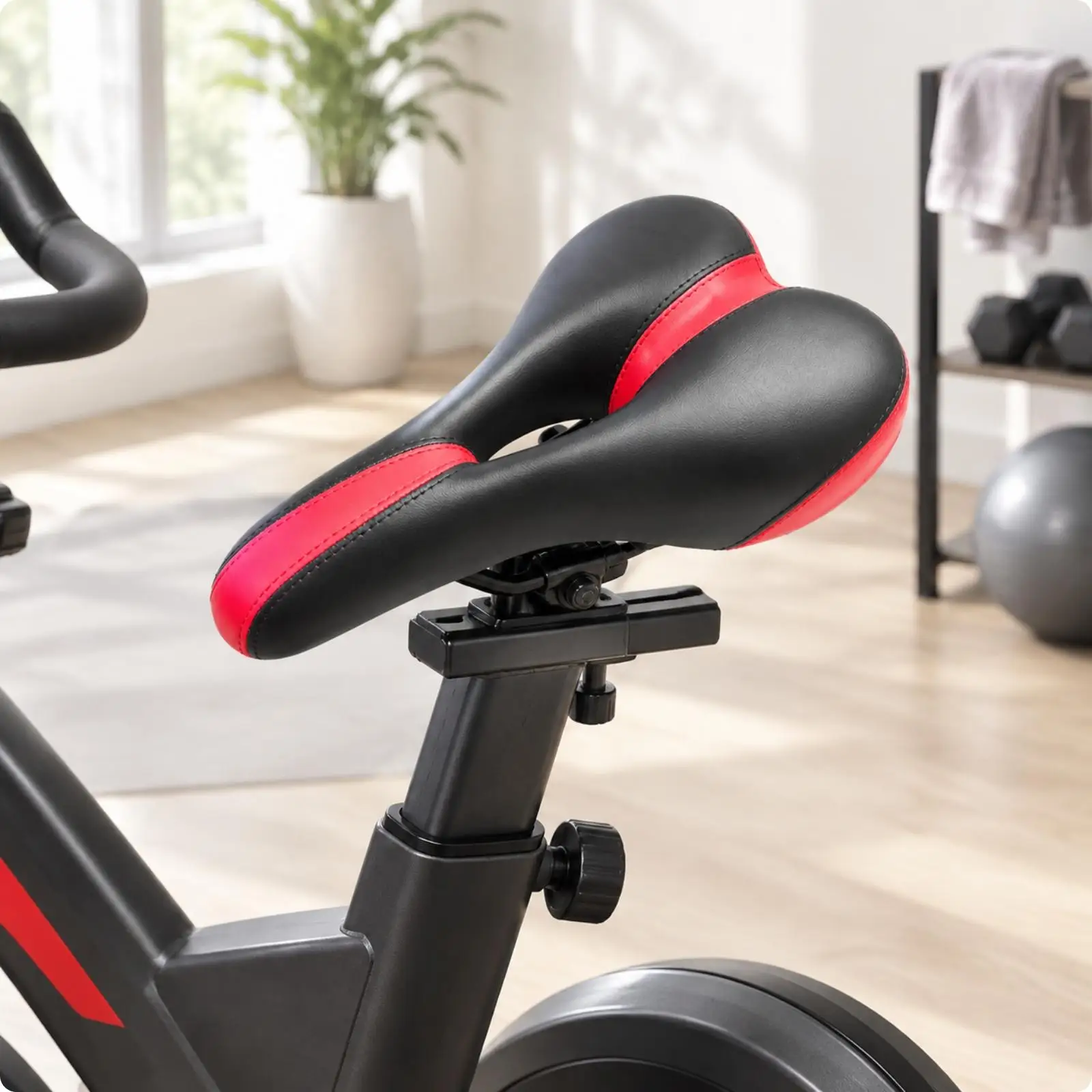 Ergonomic Split Design Indoor Cycle Seat Cushion with Mounting Rail for Home Workout Bike