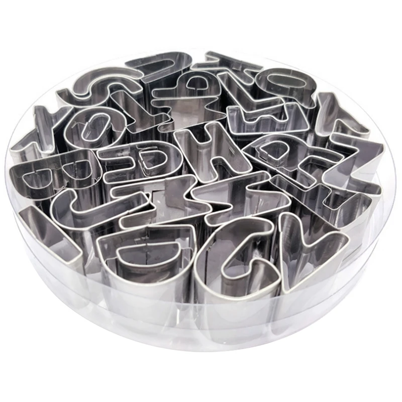 Stainless Steel Alphabet Letter Cookie Cutters Mold Biscuit Number Cutter Set Cake Decorating Moulds Fondant Cutter Set